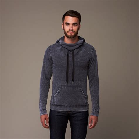 Burnout Cowl Neck Hoodie // Black (S) - Jetlag Apparel - Touch of Modern
