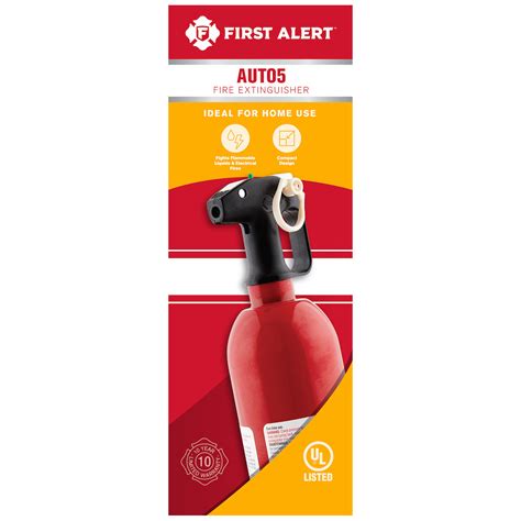 First Alert AUTO5 Auto Fire Extinguisher UL rated 5-B:C (Red)