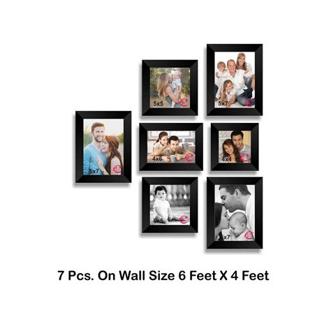 Buy eCraftIndia Memory Wall Collage Photo Frame - Set of 7 Photo Frames ...