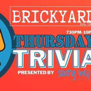Trivia Thursday at Brickyard Pizza, Brickyard Pizza, Victoria, 27 June ...