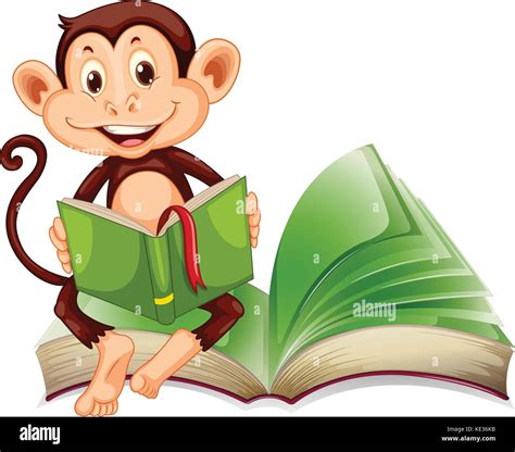 Monkey Reading Book