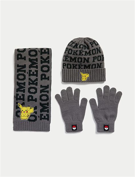Buy Kids' Pokémon™ Hat, Scarf and Glove Set (6-13 Yrs) at Marks & Spencer