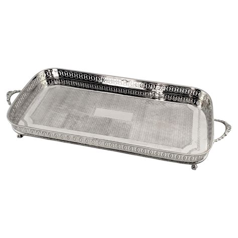 English Silver Serving or Gallery Tray at 1stDibs