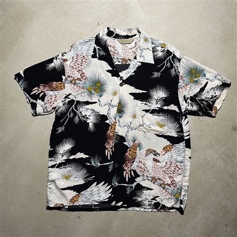 90s- Aloha made in California アロハ 和柄 鷹 松 | ZZYZX.inc