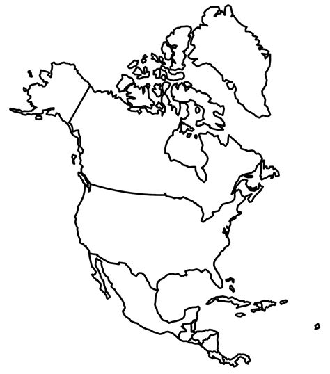 Blank North America Physical Map