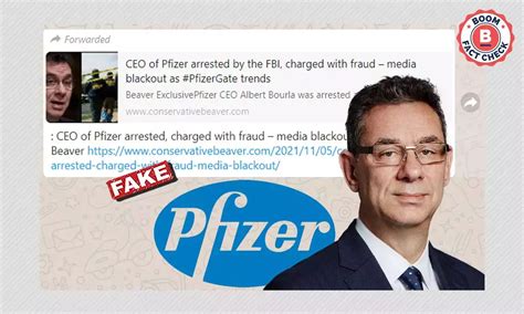 No, Pfizer CEO Albert Bourla Was Not Arrested By The FBI For Fraud ...