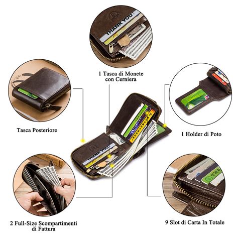 BULLCAPTAIN Men Wallet Genuine Leather RFID Zip | Ubuy India