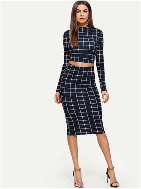 Whitewhale Women Two Piece Dark Blue Dress