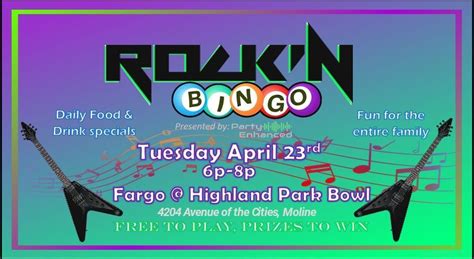Rockn Bingo, Highland Park Bowl, Moline, 23 April 2024 | AllEvents.in