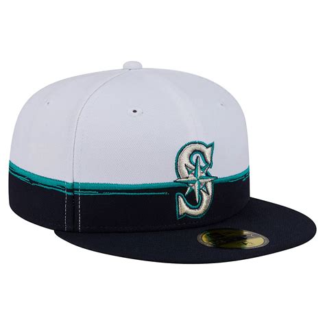 New Era White Seattle Mariners Paint Stroke 59FIFTY Fitted Hat | Academy