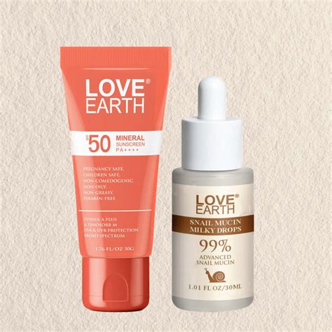 Mineral Sunscreen SPF 50 PA++++ 50g & Snail Mucin Milky Drops 30ml