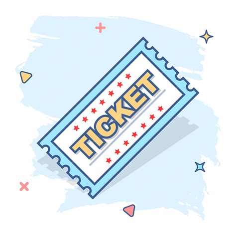 Cartoon-Ticket-Symbol im Comic-Stil. Geben Sie ein ...