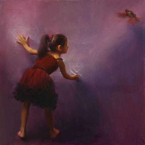 "Draw Wings": Red Violet Oil Painting by Pramod Kurlekar | ArtZolo.com