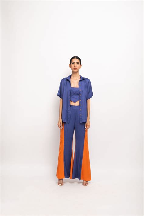 Blue-Orange Co-ord Set – Neora By Nehal Chopra
