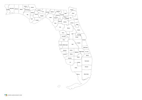 County Map Florida Printable