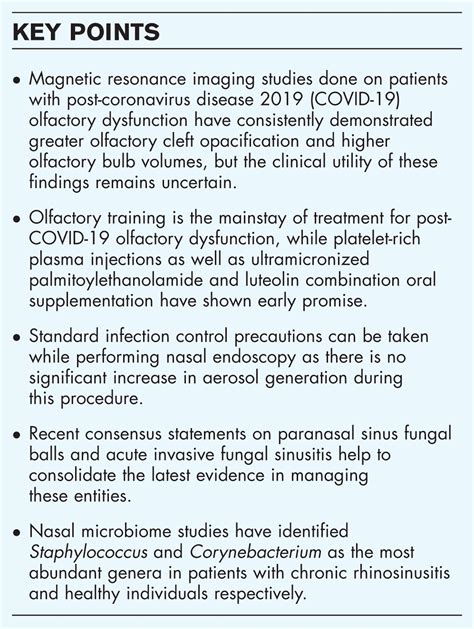 Infectious disease for the rhinologist : Current Opinion in Otolaryngology & Head and Neck Surgery