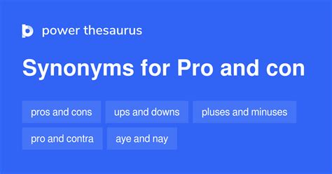 PRO AND CON Synonyms: 92 Similar Phrases