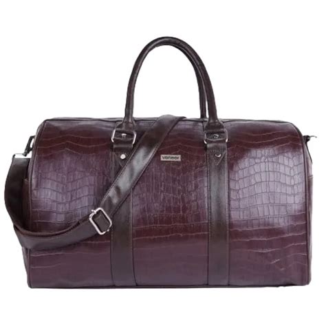 veneer Brown Vegan Leather Croco Pattern 55 Litre Stylish Unique Design ...