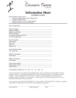 Fillable Online childrenstheatre Registration Form Tuesday.docx ...