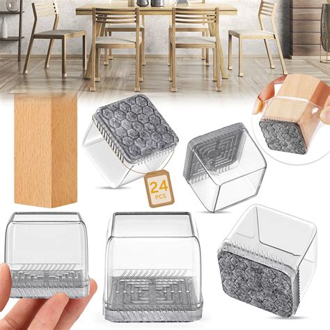 28Pcs X-Small Square Chair Leg Floor Protectors, Chair Sliders Chair ...