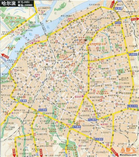 哈尔滨旅游地图全图高清版- 哈尔滨本地宝