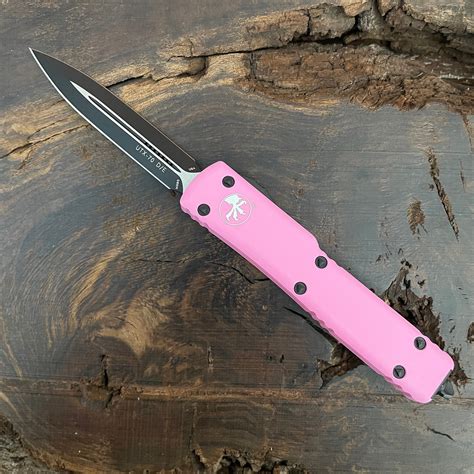 Microtech UTX-70 D/E Cerakote Pink Handle Black Standard Blade 147-1BPK | American Edge Knives