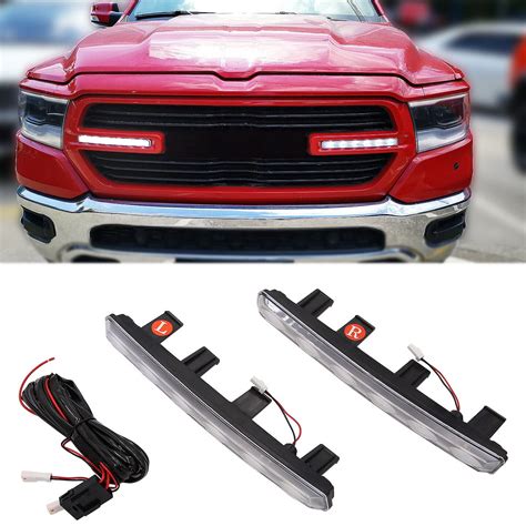 Buy Front Bumper Grille Grill 6" LED Light Kit Compatible with Dodge ...