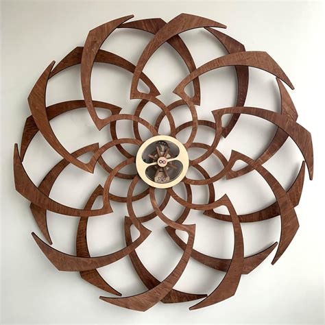 Amazon.com: Handmade Kinetic Sculpture Wall Decor, Flower Wooden Unique ...