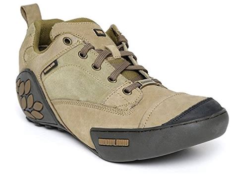 Buy Woodland ProPlanet Men Khaki Solid Nubuck Leather Mid-Top Derbys ...