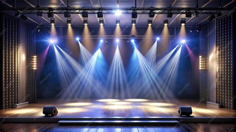 Premium Photo | A stage with lights on it and a stage with a spotlight ...
