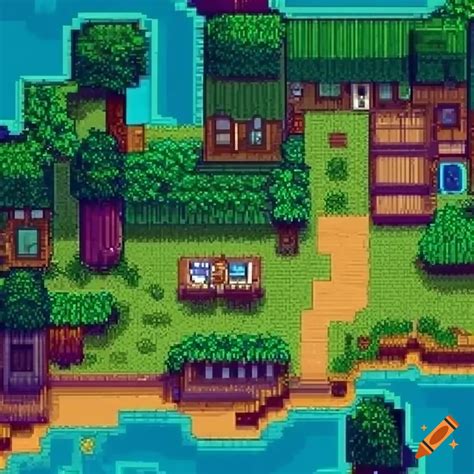 Pixel art maps in stardew valley style on Craiyon