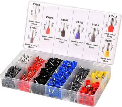 HASTHIP 1200pcs Assortment Ferrule Wire Copper Crimp Connector cable ...