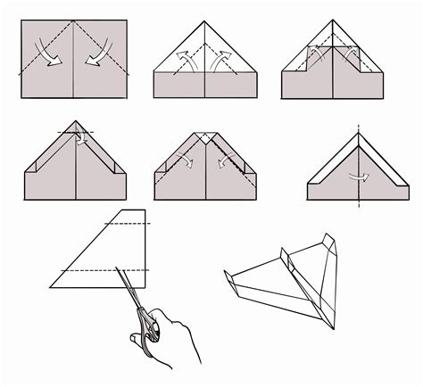 Printable Paper Airplane Folding Template