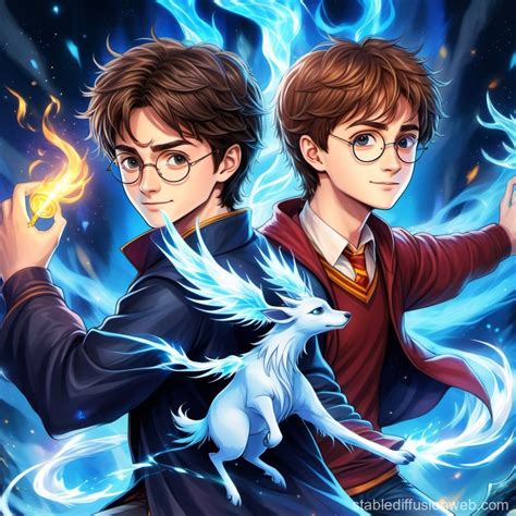Harry Potter Fanart: Harry and Patronus | Stable Diffusion Online