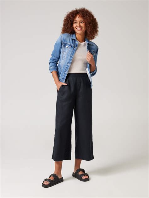 Lily Wide Cropped Linen Pant