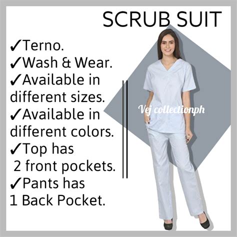 VEJ COLLECTIONPH WHITE SCRUB SUIT TERNO| NURSE UNIFORM MEDICAL UNIFORM ...