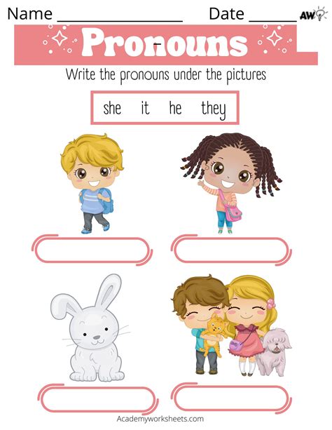 Pronoun Worksheets - Academy Worksheets