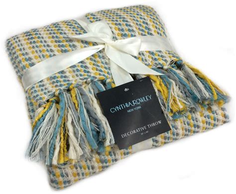 Amazon.com - Throw Blanket Designer Cynthia Rowley Ribbon Weave Mustard ...