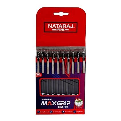 NATARAJ Max Grip Ball Pen, Comfort Grip Ballpoint Pens, Medium Point (1 ...