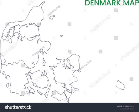 High Detailed Map Denmark Outline Map Stock Vector (Royalty Free) 2195276103 | Shutterstock