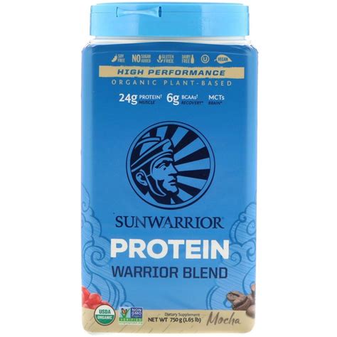 Sunwarrior, Warrior Blend Protein, Organic Plant-Based, Mocha, 1.65 lb ...