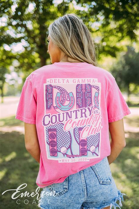 Delta Gamma Social Country vs Country Club Tee - Emerson Coast