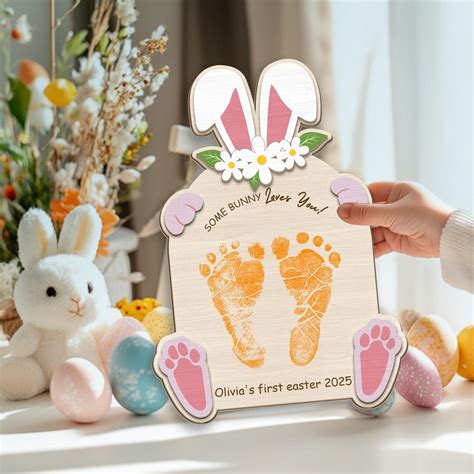 Baby's First Easter, My First Easter, Baby Footprint Sign, Baby ...
