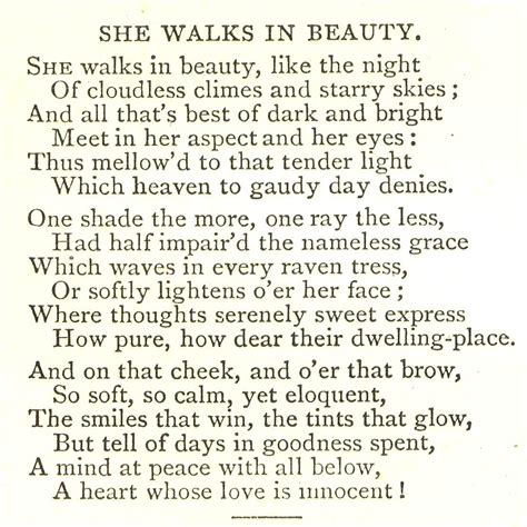 Lord Byron She Walks In Beauty