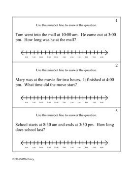 Elapsed Time Using a Number Line 的图像结果