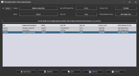 Image result for GUI Java Simpan Hapus Data Mahasiswa