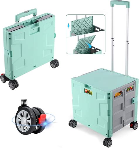 Buy Folding Utility Cart Portable Rolling Crate Hand Truck Teacher Cart ...