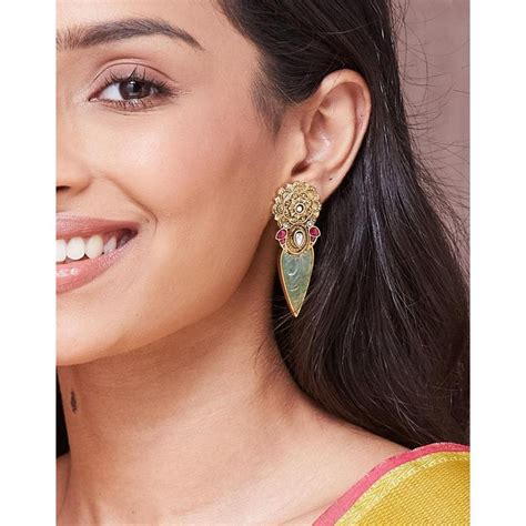 Buy Fabindia Metal Drop Earrings - Multi-Colour Online
