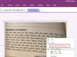 Image result for How to Extract Text in OneNote