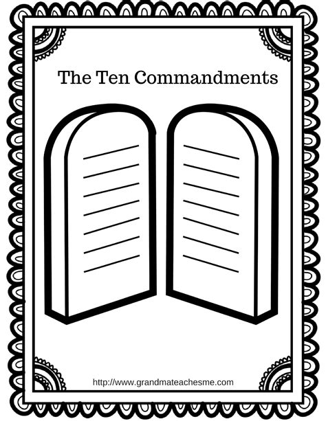 Ten Commandments Coloring Page | Bible for kids, Lds coloring pages ...